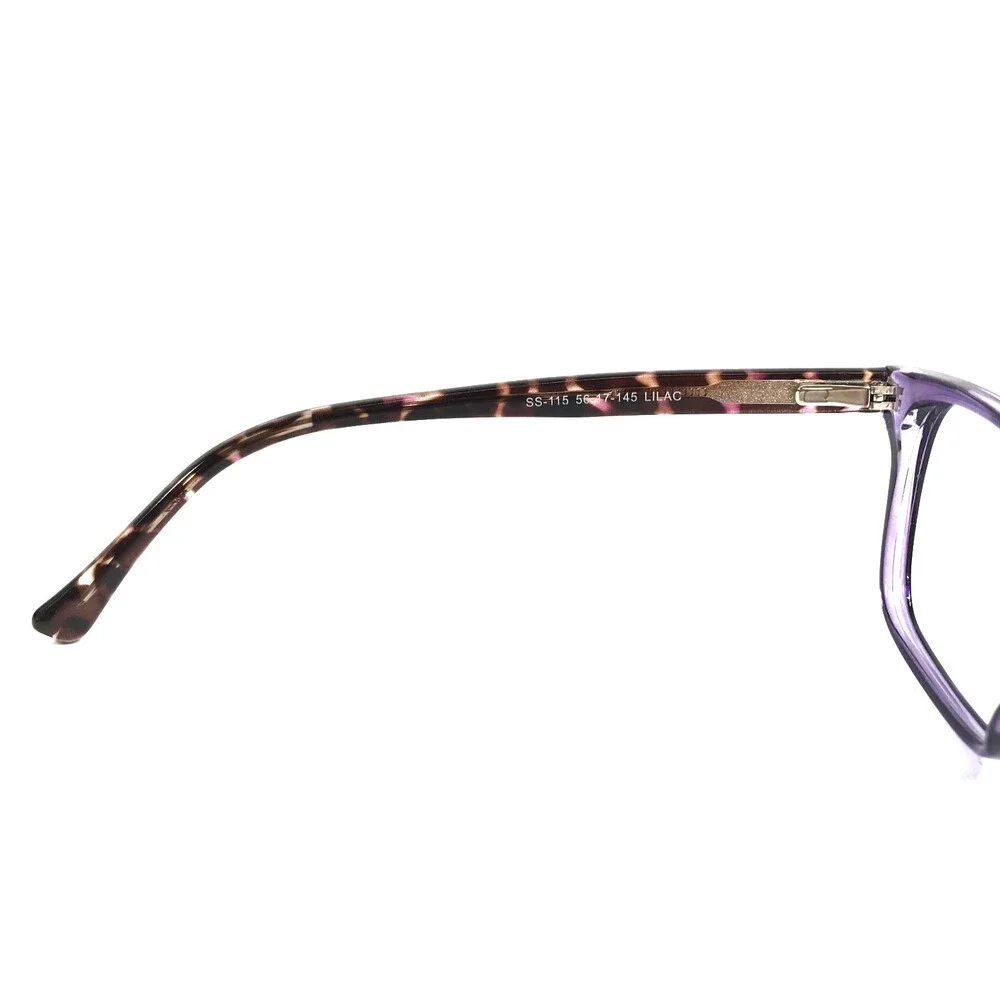 Success Eyeglasses Frames SS-115 LILAC Brown Tortoise Purple Cat Eye 56-17-145